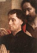GOES, Hugo van der Portrait of a Donor with St John the Baptist dg oil painting on canvas